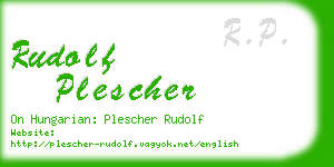 rudolf plescher business card